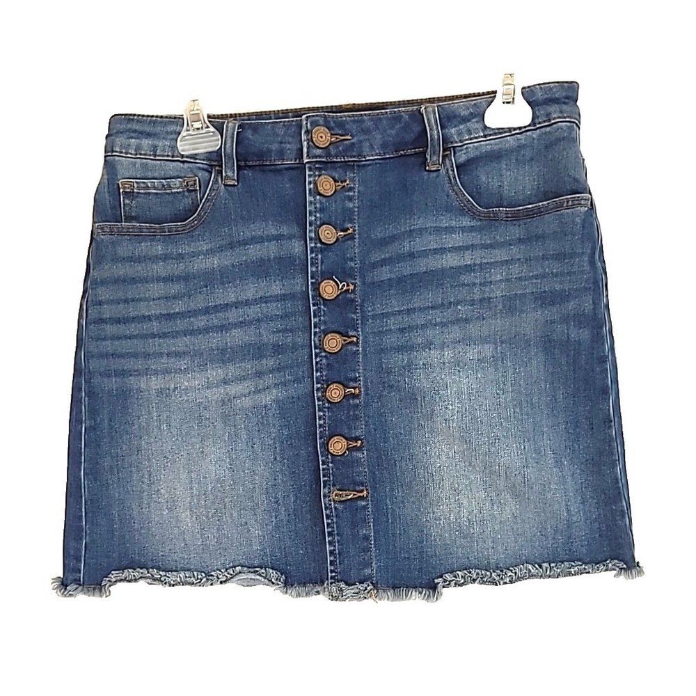Denim Button Down‎ Mini Skirt Indigo Rein Sz 9 28 Streetwear